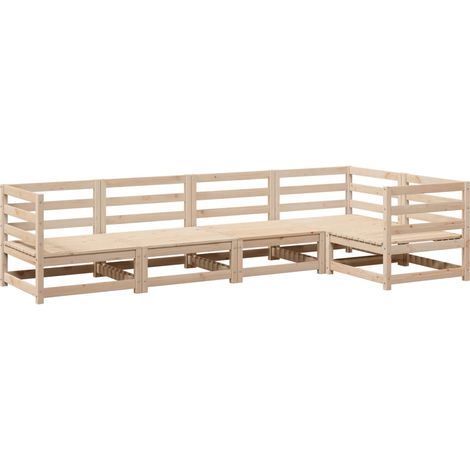 Maison Exclusive - 5-tlg. Garten-Sofagarnitur Massivholz Kiefer