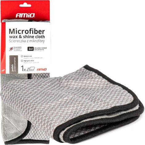 Paño de microfibra 2 en 1 para pulir y abrillantar coches, 40x40 cm, 600 g, amio-03976 (1/5)