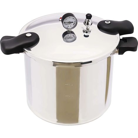 Autocuiseur 22L, casserole en alliage d'aluminium anti-explosion avec manomètre, protection de sécurité multiple (1/5)