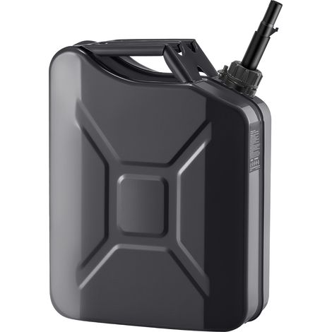 Mophorn Metall-Kraftstoffkanister 20 L, Benzinkanister mit Ausgießer und ergonomischem Griff, 6 L/min Durchflussrate, auslaufsicher und korrosionsbeständig, geeignet für Autos, ATVs und UTVs, Schwarz (1/5)