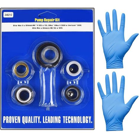 Kit de reparación de bomba 248212 (incluye guantes) para pulverizadores sin aire Max II 695 795 LineLazer 3900.