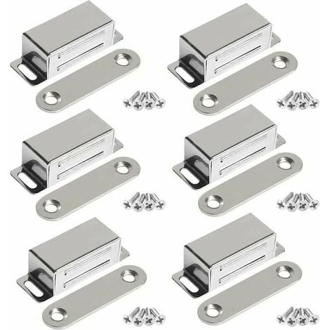 Furniture Door Magnets, 10 kg Heavy Duty Stainless Steel Magnets for Cabinet Doors (6 Pack with Screws) YMYNY (1/4)