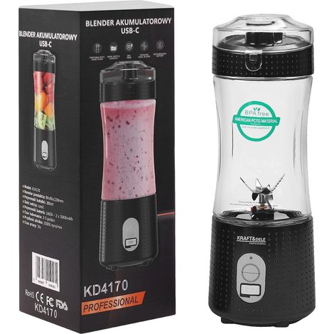 Wiederaufladbarer USB-C-Standmixer 380 ml  Kraft&Dele