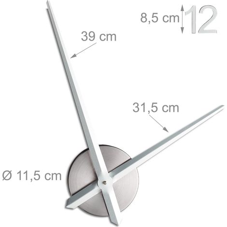 Orologio da parete di design moderno personalizzabile salotto 40 x 30 cm facile da installare in plastica nera 130009708