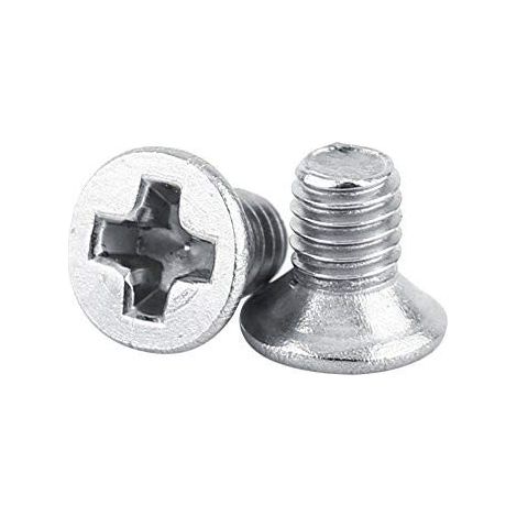 Lot de 100pcs M3 Vis Tête Plate Fraisée Cruciforme Entièrement Filetée en Acier Inoxydable 304 pour Machines(M34mm).
