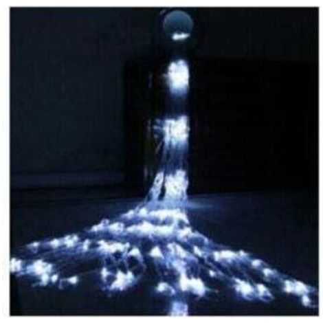 Guirlandes lumineuses Cascade LED Débit D'eau Effet De Neige Rideau Fée Suspendue Scintillant Débit D'eau Lumière pour Lampe Décor (3 × 2m,240leds,Blanc Froid) (1/4)