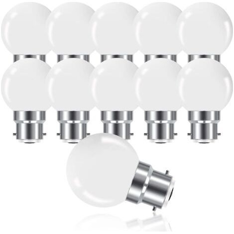 Ampoule LED B22 3W, Mini Globe Golfball G45, Blanc Chaud 3000K, 280LM, Non Dimmable, Lot de 10 Ampoules (1/5)