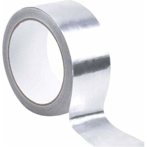Ruban de feuille d'aluminium argenté - 1mm X 50mm X 20m, ruban d'étanchéité étanche, ruban de renforcement résistant aux températures élevées pour les conduits de ventilation (1/4)