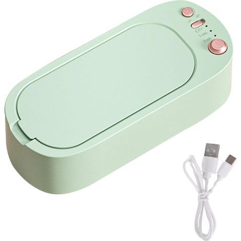 Nettoyeur à Ultrasons - Machine de Nettoyeur Bijoux à Ultrason avec 3 Réglages de Temps, Efficace Nettoyeur Ultrason pour Bijoux, Lunettes, Montres, Colliers Dentiers(Vert) (1/4)