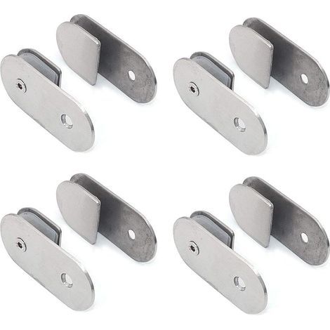 Juego de 8 abrazaderas de acero inoxidable 304 para vidrio, ángulo de 180 grados, montaje en pared para estantes de vidrio, aptas para paneles de vidrio de 8 a 12 mm de espesor, acabado cepillado. (1/5)