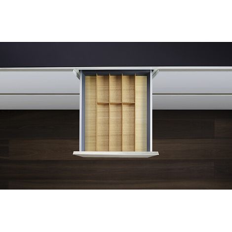 Set range-couverts LiniQ - pour tiroir largeur 500 à 600 mm - finition chêne clair - KESSEBÖHMER