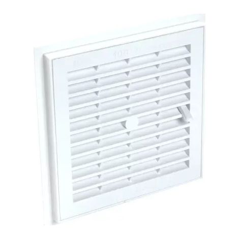 Rejilla de ventilación Nicoll 1F114 cuadrada con cierre 176x176mm blanca (1/4)