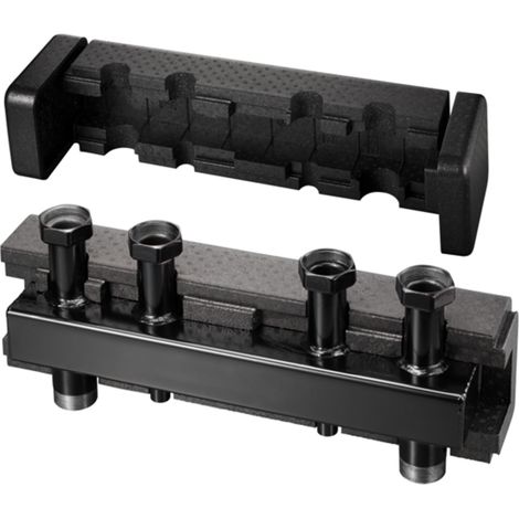 OVENTROP Colector para Regumat DN 32 con llave de esfera de la bomba con aislamiento térmico, para 2 circuitos de calefacción, acero, 1351672