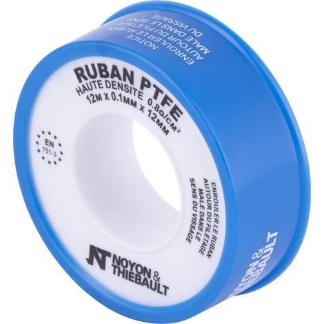 Nt Noyon & Thiebault – Ruban PTFE haute densité 12mm x 12m – Étanchéité raccords à visser – Pour plomberie et étanchéité fiable