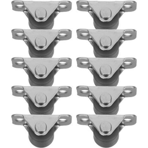 Set of 10 Silent Fixed Rubber Castors for Furniture, Drawers and Shelves – Protects Tiled and Parquet Floors – Stable Movement – Scratch-Resistant – Concealed Fittings (1/5)