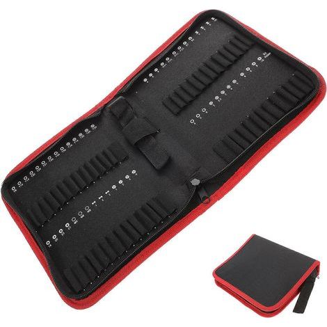 Werkzeugtasche aus Oxford-Gewebe für Schraubendreherbits, kleines Etui für 55 Bits. – 22,8 x 17,5 cm – Schwarz (1/3)
