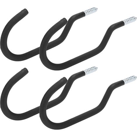 4 supports muraux métalliques pour vélo, crochets de rangement pour garage, porte-vélos suspendu, accessoires de fixation (1/5)