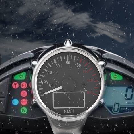 Compteur de vitesse moto numérique LCD LED universel 0-160 km/h tachymètre jauge vitesse rétro chrome (1/5)