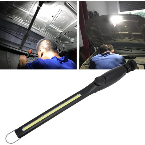 Gradation progressive, fixation par crochet et aimant, bande lumineuse de travail rechargeable COB, lampe de maintenance LED portable, lampe d'éclairage de secours avec affichage de la puissance. (1/5)