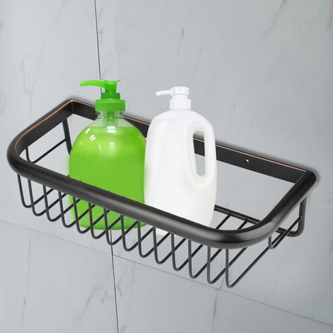 Porte-savon en laiton noir, panier à savon mural, support carré pour panier de salle de bain (1/4)