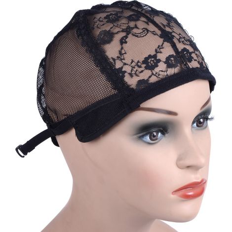 5 Pièces Cap de Perruque, Bonnet Unisexe Wig Caps de Perruque, Casquettes Filet Cheveux Perruque, Wig Cap Chapeau de Perruque pour Femmes et Hommes, Noir (1/5)