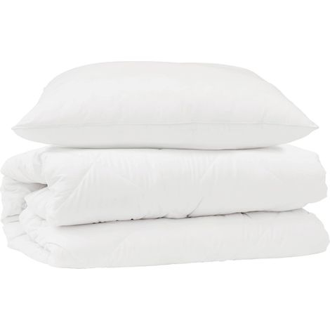 Ensemble de Duvet avec oreiller 2 pcs Blanc Microfibre (1/5)