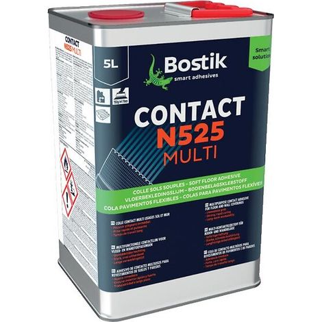 Bostik – Colle néoprène Contact N525 Multi 5 litres – Pour revêtements intérieurs – Adhérence solide et durable – Compatible sols chauffants