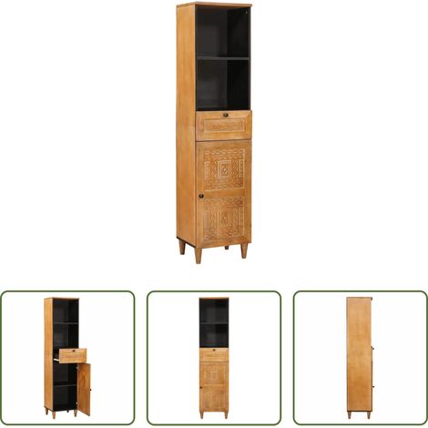 vidaXL Meuble de salle de bain moderne - Cabinet de salle de bain Marron Clair 38 x 33 x 160 cm (1/5)