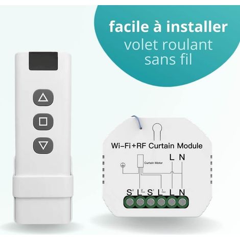 Kit de commande sans fil connecté de volet roulant - avec télécommande