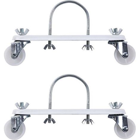 Lot de 2 roulettes de robustes avec roulettes pour la maison et le bureau (blanc) (1/4)