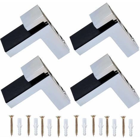 4PCS Supporto a Scaffale in Vetro/Legno, Supporto da Parete per Ripiani Spessi da 5 a 30 mm (1/4)