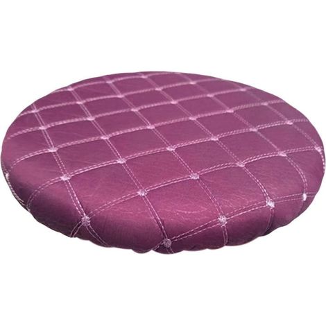 Housse de tabouret ronde confortable et décorative, protection pour siège de salle à manger, tabourets à chaussures, chaises de 28 à 30 cm de hauteur-Purple