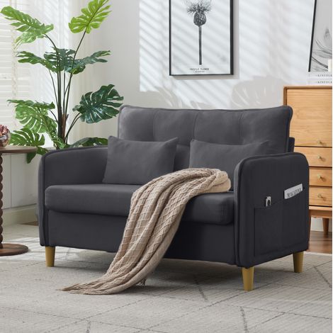 sofá 2 plazas con bolsillos laterales 127 cm OKMYHOME (1/5)