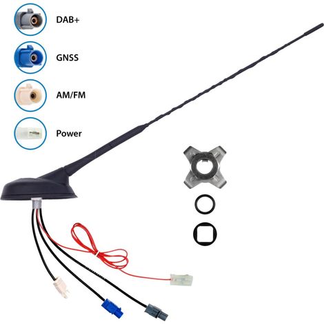 Antenne de toit AM FM DAB+ GNSS 30 inclinaison active