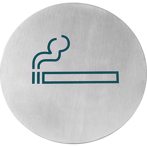 Cartello informativo autoadesivo PER fumatori, in acciaio inox, diametro 160 mm - Hendi 663820