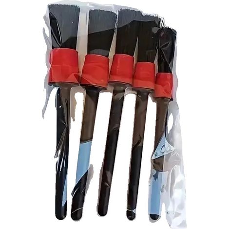 Ensemble de pinceaux de détail, poils synthétiques durables, design ergonomique, NOIR 5pcs (1/2)