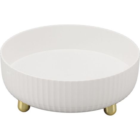 Plateau tournant 360° blanc pour rangement cosmétiques et épices, organisateur d'intérieur de placard et garde-manger. (1/5)
