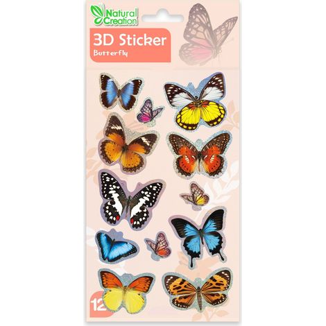 3d schmetterlingsaufkleber naturliche kreation 10er set
