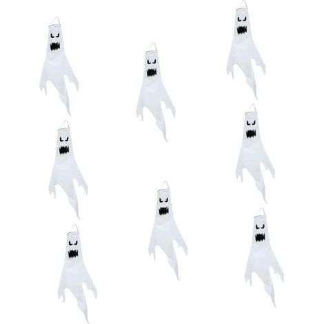 Lot De 8 Accessoires De Décoration Fantôme pour Halloween Bannière Fantôme d'halloween Décorations De Festival Manche À Air d'halloween en Plein Air Décorations (1/5)
