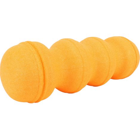Rouleau de yoga, dureté 75, haute densité, EPP, prise en main sûre, extrémités arrondies, rainures, pour hommes et femmes, orange (1/5)