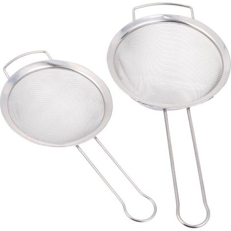 2-teiliges praktisches Mehlsieb aus Edelstahl für gleichmäßiges Sieben von Mehl (30,5 x 15, 40 x 20) (1/5)