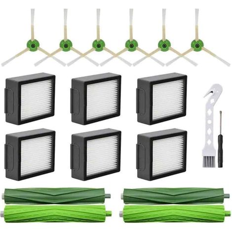 Brosse Latérale - Filtre HEPA - Pour Robot Aspirateur Roomba i3 i4 i6 i7 i8 j7 E5 E6 E7 - Lot de 2