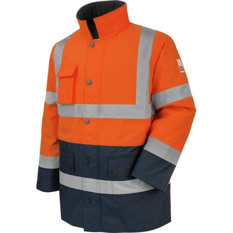Parka de travail Würth MODYF haute-visibilité LUMEN orange/marine XXL