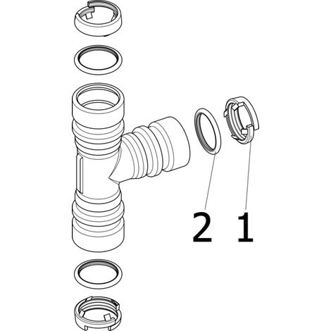 Pièce en T avec SC Geopress 9618TW en laiton rouge 63x32x63mm (1/4)