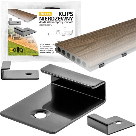 10 Befestigungsclips für Terrassendielen