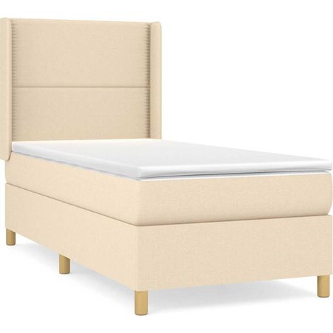 Maison Exclusive - Boxspringbett mit Matratze Creme 90x190 cm Sto (1/5)