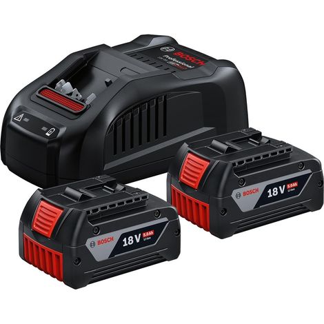 Bosch Professional 18V System Starter-Set Batteries : 2 Batteries GBA 18V 5.0Ah + Chargeur Rapide Gal 1880 CV (1/5)