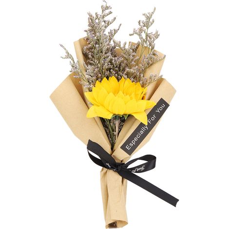 Natürlicher, getrockneter Sonnenblumenstrauß – rustikale Hochzeits-/Partydekoration, saisonales gelbes Geschenk zum Muttertag