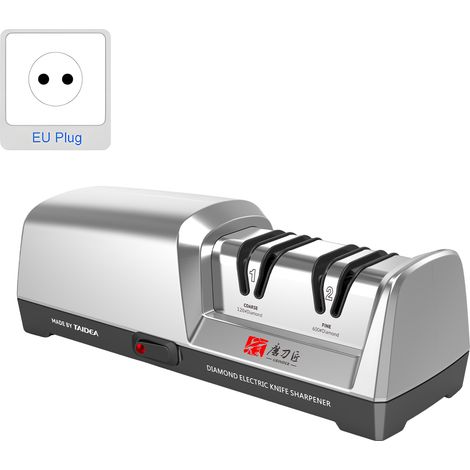TAIDEA TG2301 Aiguiseur de couteaux électrique 15 et 20 degrés Système en 2 étapes Aiguiseur de couteaux en acier inoxydable pour couteaux de cuisine avec fonction d'affûtage rapide, Prise UE TG2301, (1/5)