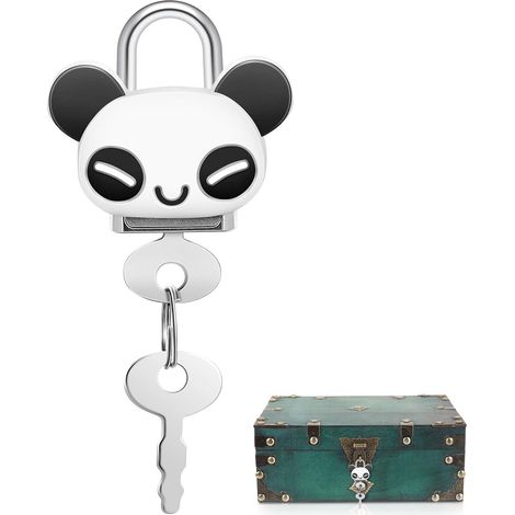 Candado pequeño de metal con llave, mini cerradura retro para armarios (1/5)